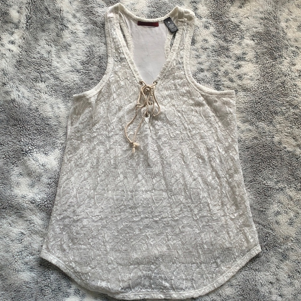 BKEred - white sheer tank - size small